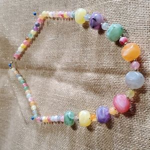 Vintage multicolor beaded 24 inch necklace